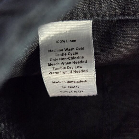 Talbots Wide Leg 100% Linen Black Cropped High Rise Pants 12P (34x25) - Picture 5 of 7